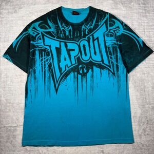 Tapout Shirt Mens XL Blue Vintage Y2K Tribal MMA Fighter Streetwear Grunge